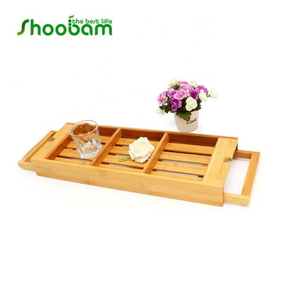 Extension Premium Bamboo Bathroom Storage Rack for Spa Room Sauna Room