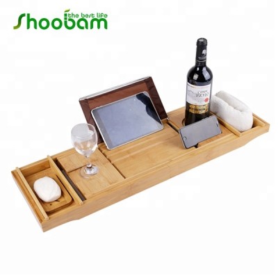 Bamboo Luxury Bathtub Tray with Rubber Mat/Feet