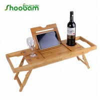 Bamboo Bathtub Caddy with Removable Adjustable Stand legs